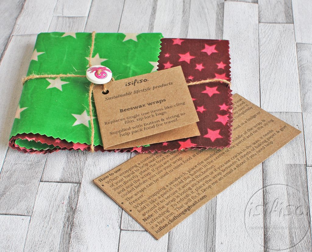 green stars & purple stars beeswax wrap - eco friendly products