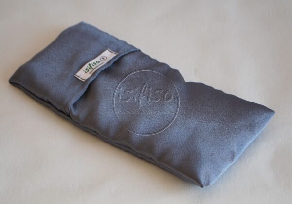 Lavender eye pillow in gray satin eco friendly relaxation