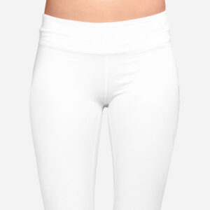 white organic cotton leggings on a mock-up front view cropped