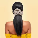 extra large scrunchie oversized scrunchie in brown satin