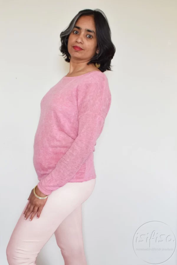 Plus size pink leggings side view 1 small