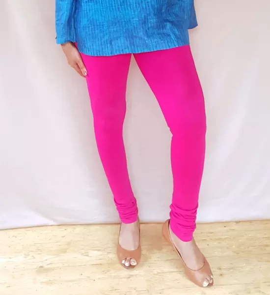 Breathable leggings - Pink 1 breathable leggings,organic cotton breathable Leggings pink with blue top front view 1