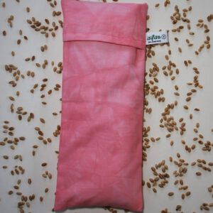 Savasana eye pillow - Light Pink dyed relaxation lavender eye pillow front on wheat grains