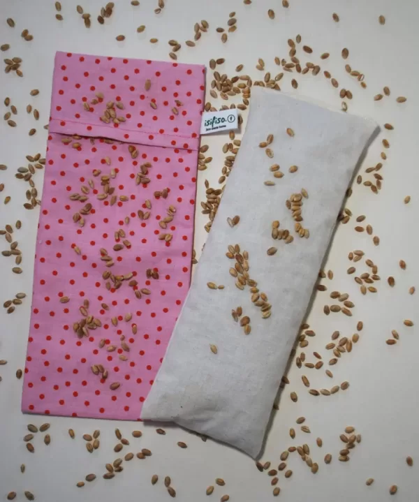 Aromatherapy eye pillow - Pink and red spots relaxation lavender eye pillow with pillow outside