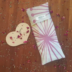 Weighted eye pillow - Pink large Dandelion clocks - benefits of weighted eye pillow